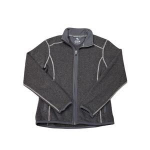 Kuhl Alfpaca Fleece Jacket Womens Size Medium Gray Full Zip Thumb Holes Outdoor